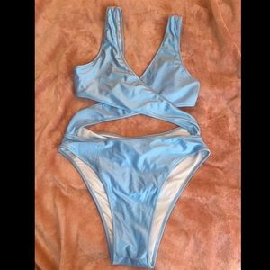 Cupshe Blue One Piece Bathing Suit